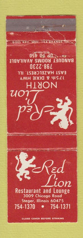 Matchbook Cover - Red Lion Restaurant and Lounge Steger IL WEAR