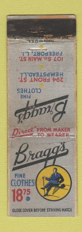 Matchbook Cover - Bragg's Clothes Freeport Hempstead LI NY WORN