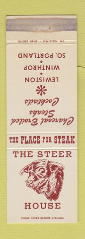 Matchbook Cover - The Steer House South Portland Lewiston Winthrop ME WEAR