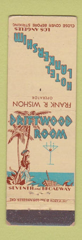 Matchbook Cover - Hotel Lankershim Los Angeles CA Driftwood Room girlie WEAR