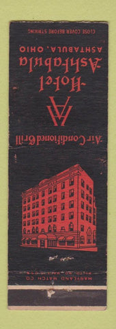 Matchbook Cover - Hotel Ashtabula OH WEAR