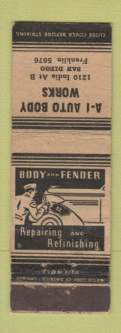 Matchbook Cover - A1 Auto Body Works San Diego CA WEAR