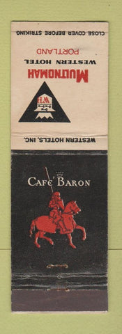 Matchbook Cover - Multnomah Hotel Portland OR Cafe Baron