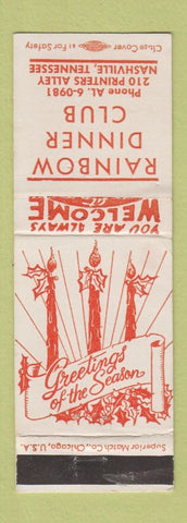 Matchbook Cover - Rainbow Dinner Club Nashville TN Christmas