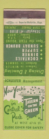 Matchbook Cover - Tavern on the Green New York City WEAR