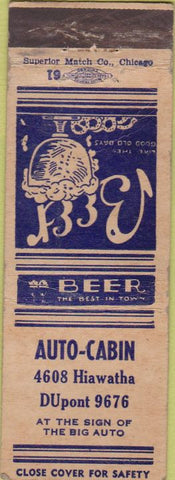 Matchbook Cover - Auto Cabin  Chicago? IL