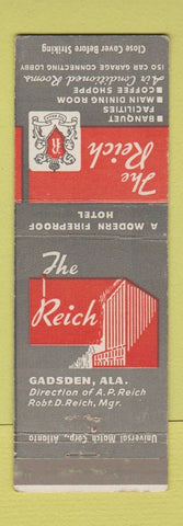 Matchbook Cover - Reich Hotel Gadsden AL