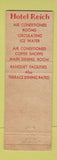 Matchbook Cover - Reich Hotel Gadsden AL