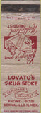 Matchbook Cover - Lovato's Drug Store Bernalillo NM WEAR