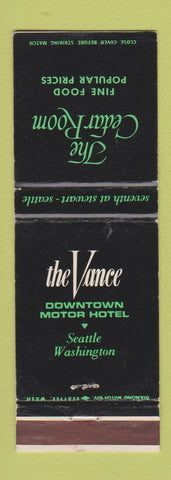 Matchbook Cover - The Cedar Room Vance Motor Hotel Seattle WA