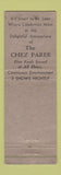 Matchbook Cover - Chez Paree Miami Beach FL WORN