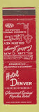 Matchbook Cover - Hotel Denver Glenwood Springs Colorado WEAR