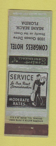 Matchbook Cover - Congress Hotel Miami Beach FL ADVANCE