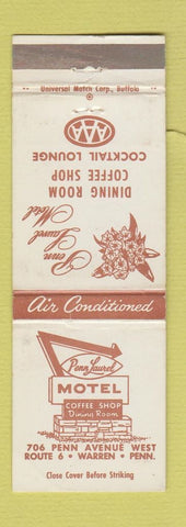 Matchbook Cover - Penn Laurel Motel Warren PA