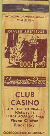 Matchbook Cover - Club Casino Clinton NY? WEAR