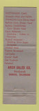 Matchbook Cover - Arch Sales Corp Denver Colorado WEAR