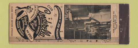 Matchbook Cover - Club Cinderella Denver Colorado WORN