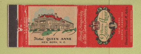 Matchbook Cover - Hotel Queen Anne New Bern NC WEAR