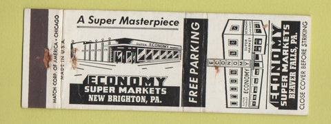 Matchbook Cover - Economy Super Markets Beaver Falls PA WEAR