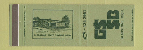 Matchbook Cover - Gladstone State Savings Bank MI
