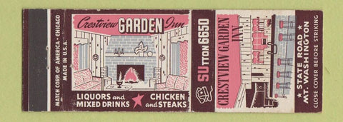 Matchbook Cover - Crestview Garden Inn Cincinnati? OH