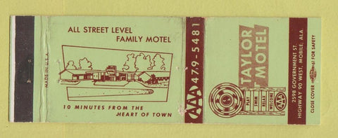 Matchbook Cover - Taylor Motel Mobile AL WEAR