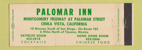 Matchbook Cover - Palomar Inn Chula Vista CA Full Length