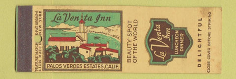 Matchbook Cover - La Venta Inn Palos Verdes Estates CA feature WEAR