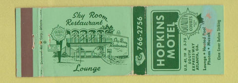 Matchbook Cover - Hopkins Motel Atlanta GA WORN