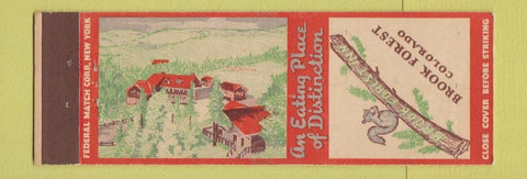 Matchbook Cover - Brook Forest Inn Colorado FEDERAL LONG
