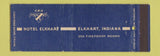 Matchbook Cover - Hotel Elkhart IN Full Length