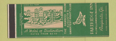 Matchbook Cover - Partridge Inn Augusta GA