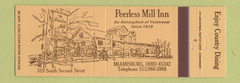 Matchbook Cover - Peerless Mill Inn Miamisburg OH Full Length