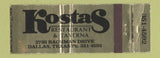 Matchbook Cover - Kostas Restaurant Dallas TX WORN Full Length