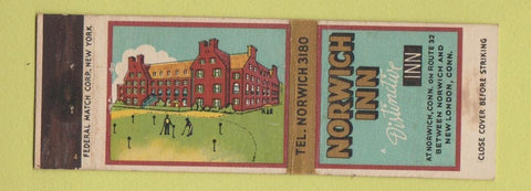 Matchbook Cover - Norwich Inn CT low phone # Federal WEAR