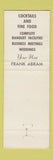 Matchbook Cover - Brookside Restaurant Ellsworth ME