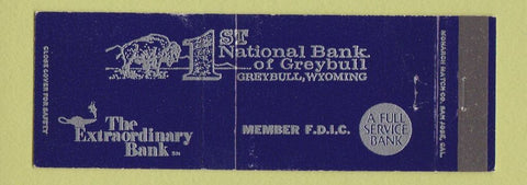 Matchbook Cover - 1st National Bank Greybull WY Full Length
