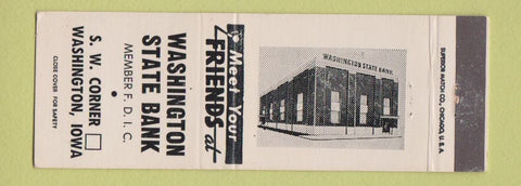 Matchbook Cover - Washington State Bank Washington IA