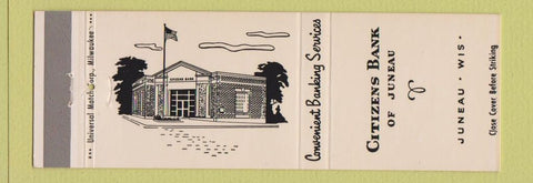 Matchbook Cover - Citizens Bank of Juneau WI