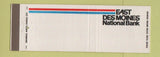 Matchbook Cover - East Des Moines National Bank IA Full Length