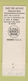 Matchbook Cover - East Des Moines National Bank IA Full Length