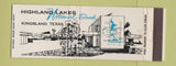 Matchbook Cover - Highland Lakes National Bank Kingsland TX Full Length
