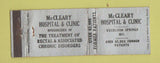 Matchbook Cover - McCleary Hospital Clinic Excelsior Springs MO WEAR Full Length