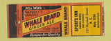 Matchbook Cover - Whale Ginger Ale Soda Sports Inn Minneapolis MN WEAR