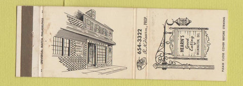 Matchbook Cover - Hearn's Restaurant Wilmington DE WEAR