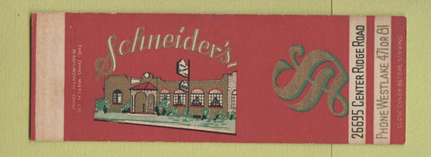 Matchbook Cover - Schneider's Dover Center OH Night Club SAMPLE