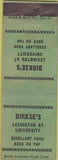Matchbook Cover - Dirkse's Bar  30s NO TOWN