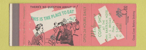 Matchbook Cover - Midtowne Coffee Shop Philadelphia PA