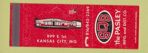 Matchbook Cover - SQS The Pasley Kansas City MO