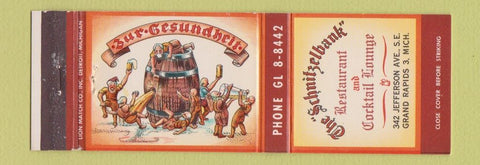 Matchbook Cover - The Schnitzelbank Restaurant Grand Rapids MI